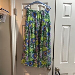 RHODE Blue and Green Maxi A-Line Skirt